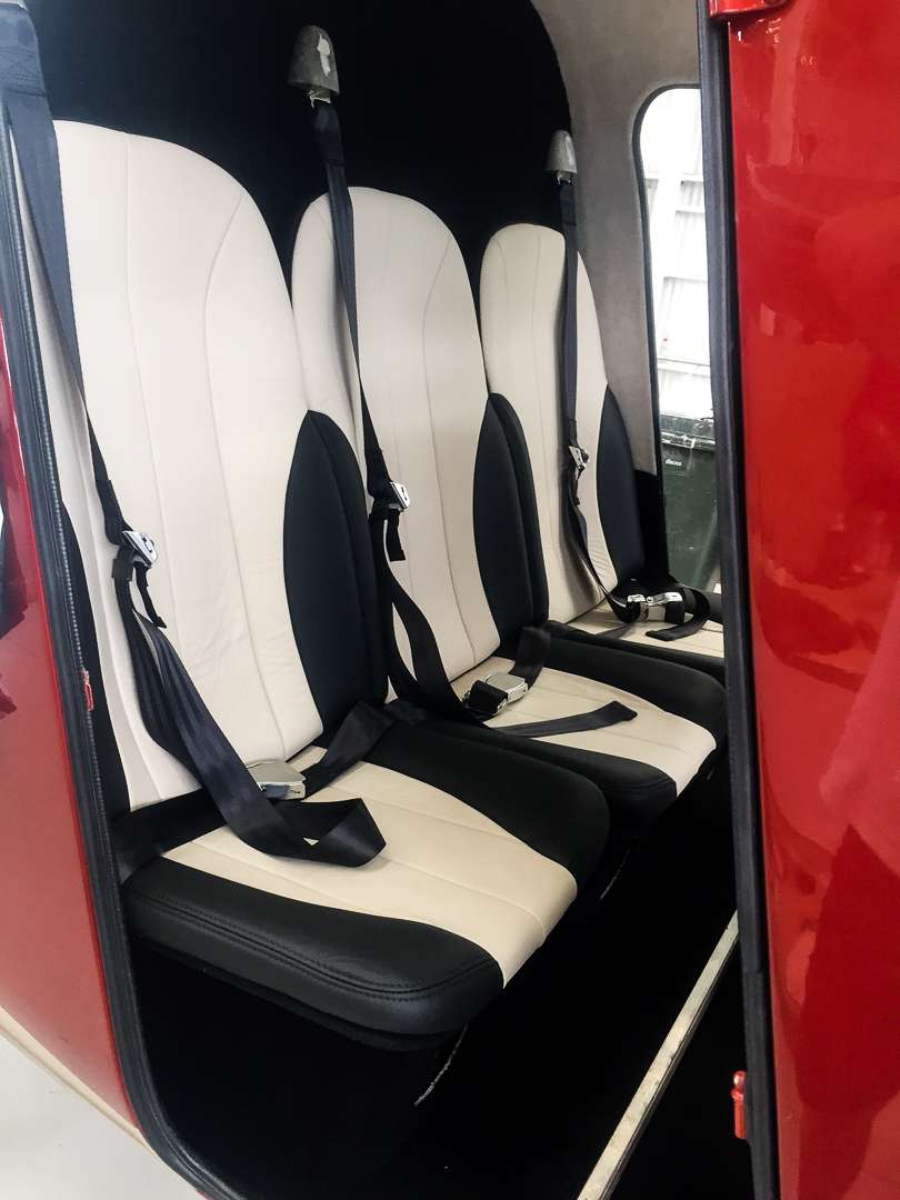 Vehicle interior upholstery work